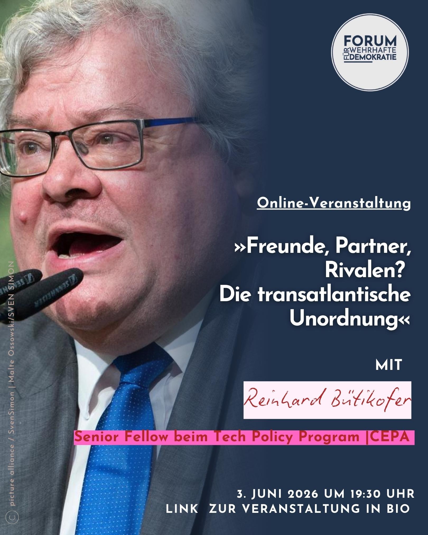 »Freunde, Partner, Rivalen? Die transatlantische Unordnung« mit Reinhard Bütikofer (CEPA)